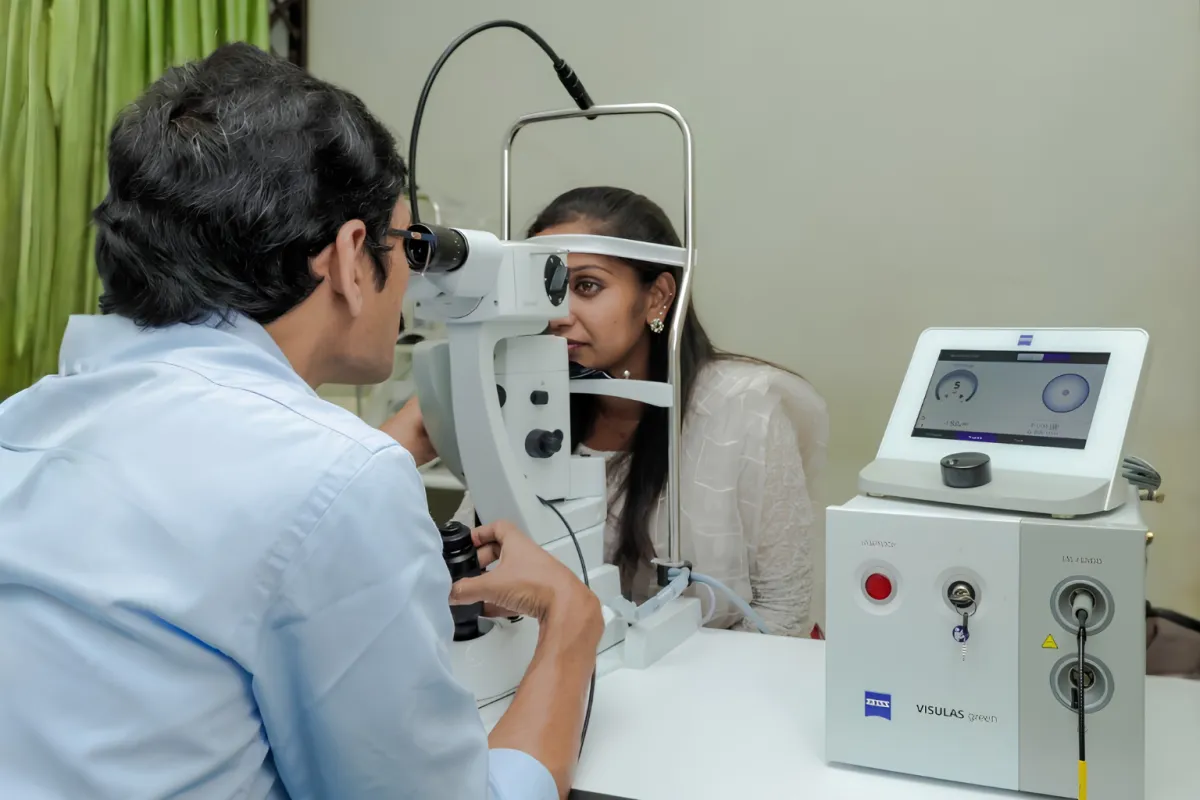 Retina Specialist Examining Patient at A B Eye Institute Patna