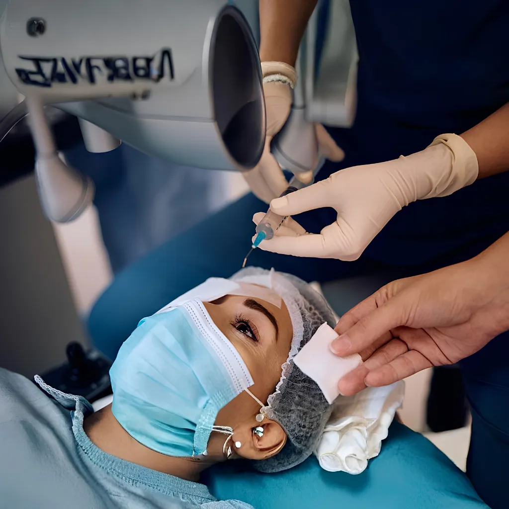 Patient Undergoing Retinal Surgery at A B Eye Institute Patna